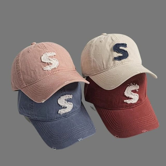 Distressed Cap Applique Letter