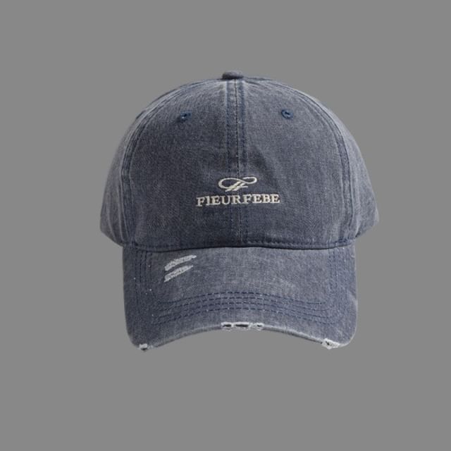 Cap Washed Embroidered Distressed Letter
