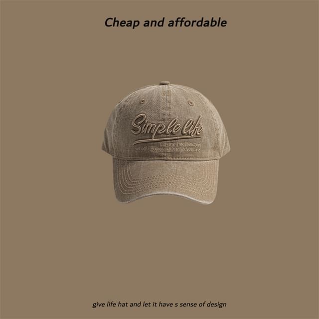 Washed Cap Letter Embroidered