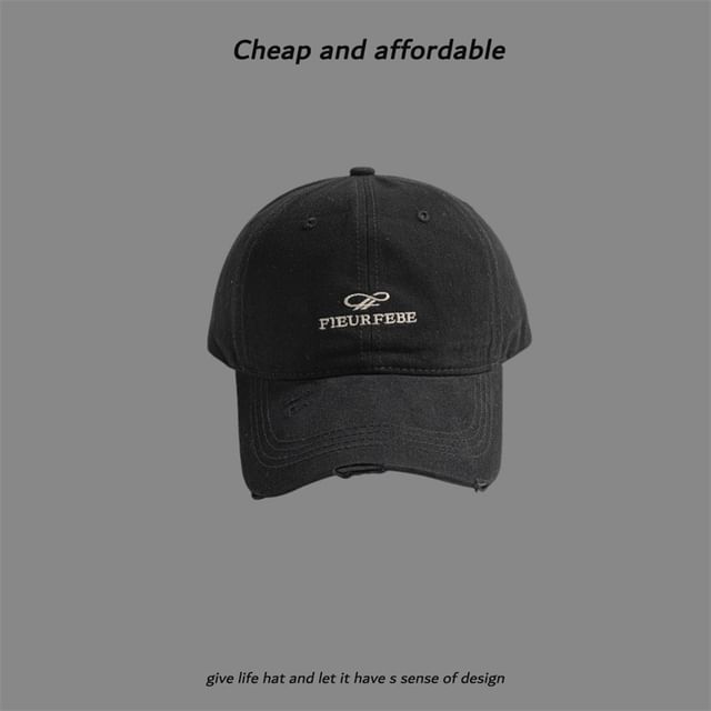 Cap Washed Embroidered Distressed Letter