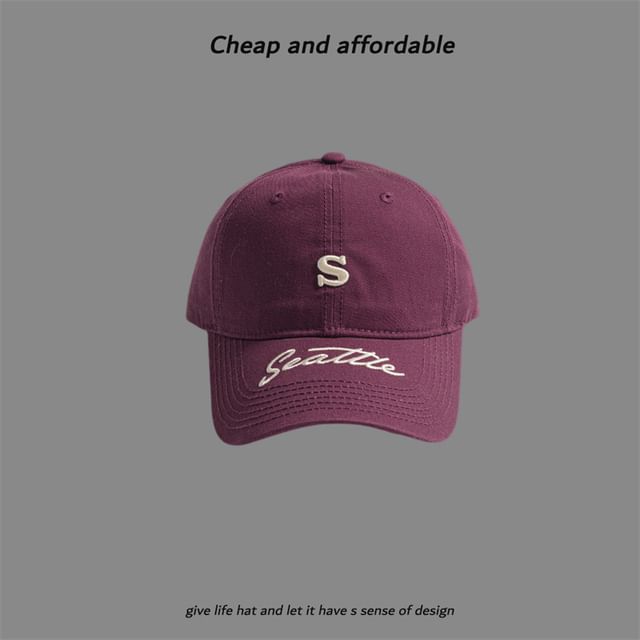 Letter Embroidered Cap