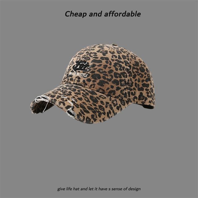 Distressed Embroidered Cap Letter