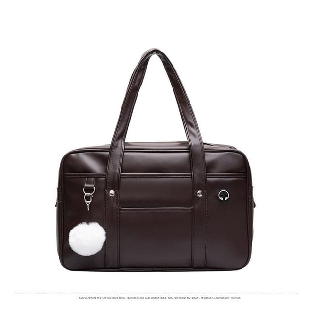 Tote Leather Faux Pocketed Bag
