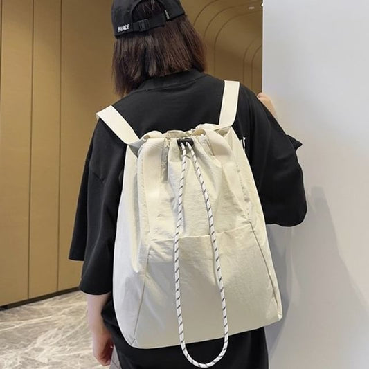 Drawstring Plain Backpack