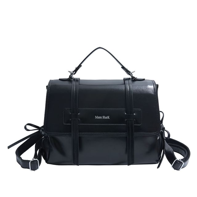 Backpack Lettering Leather Faux