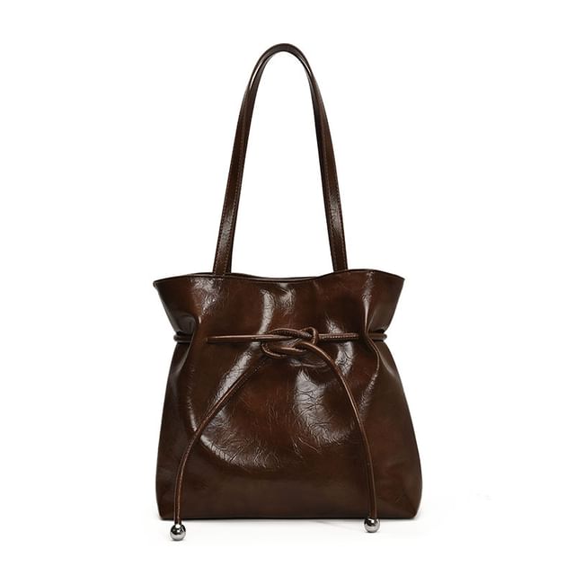 Knot Leather Faux Tote Bag