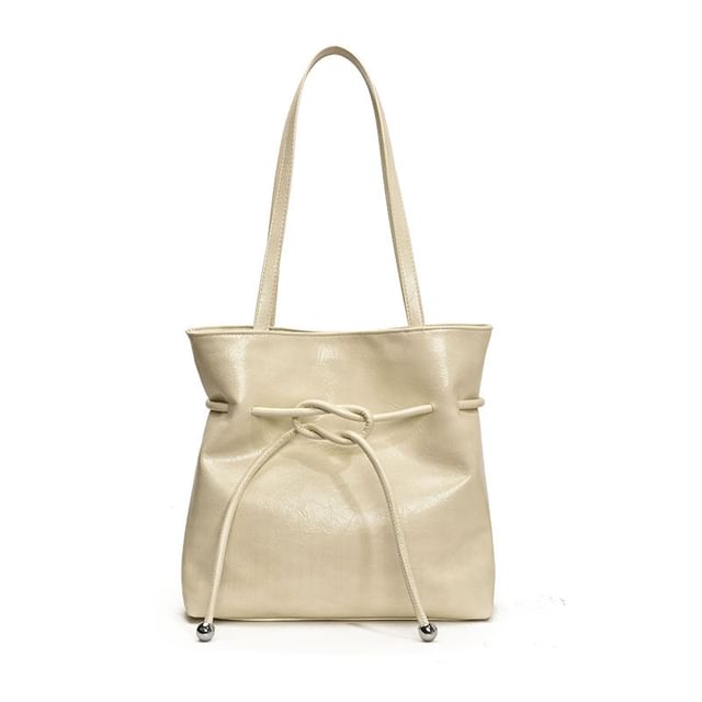 Knot Leather Faux Tote Bag