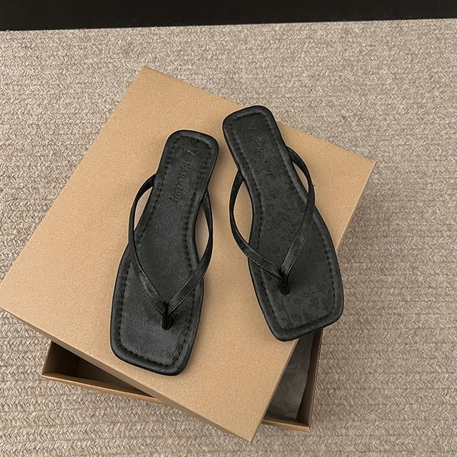 Thong Square-Toe Sandals