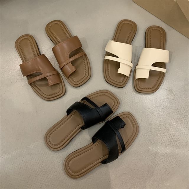 Flat Toe Slide Loop Sandals