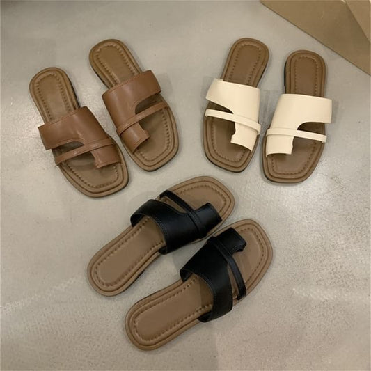 Flat Toe Slide Loop Sandals