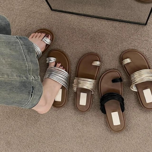 Sandals Slide Loop Flat Toe