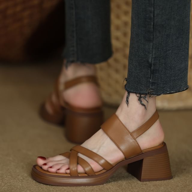 Strappy Sandals Chunky Heel Slingback