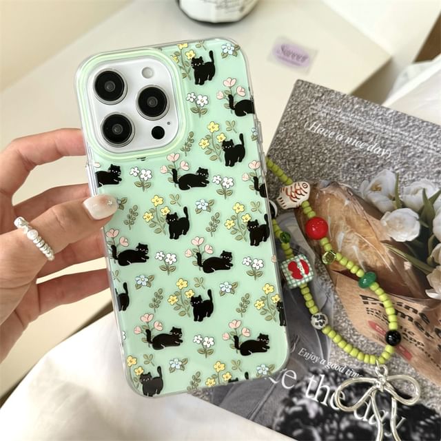 Floral Cat Case Phone