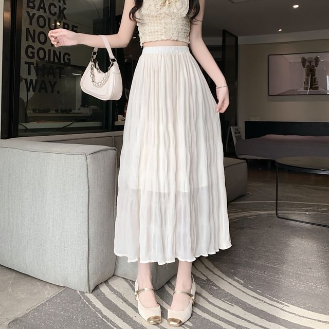 A-Line Midi High Plain Skirt Waist