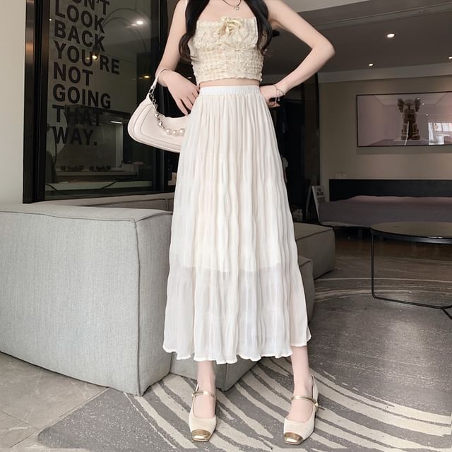 A-Line Midi High Plain Skirt Waist