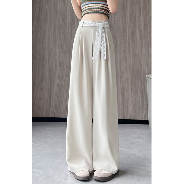 Pants Leg Designs) Wide Panel Lace (Various Sequin Waist Dress High