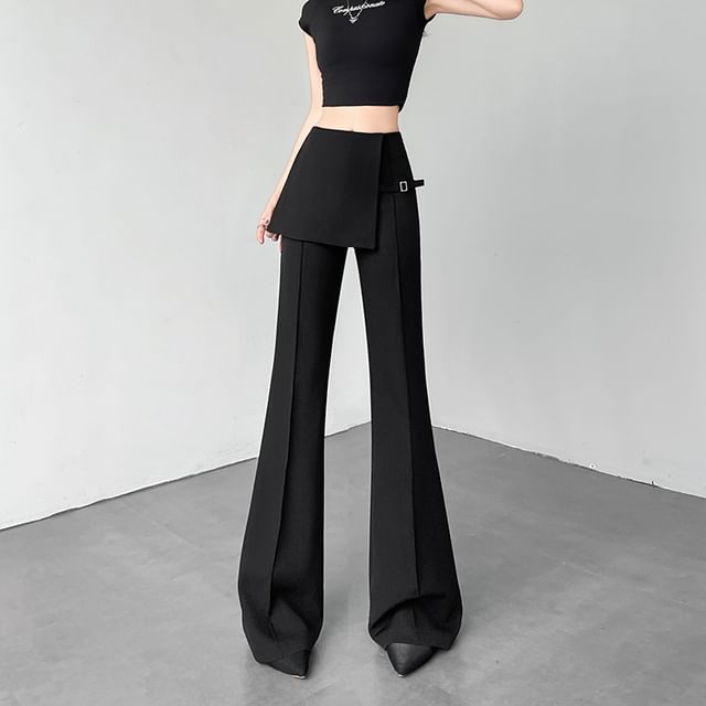 High Buckled Skirt Overlay Flared (Various Suit Designs) Waist Pants