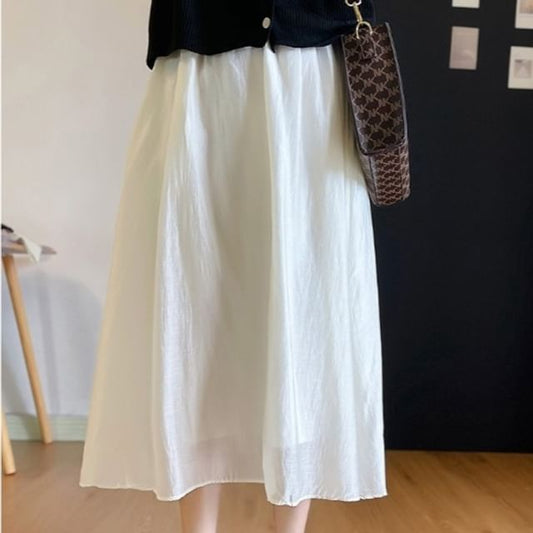 A-Line High Rise Midi Skirt Plain