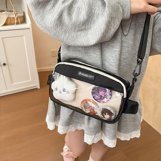 PVC Crossbody Panel Bag Nylon