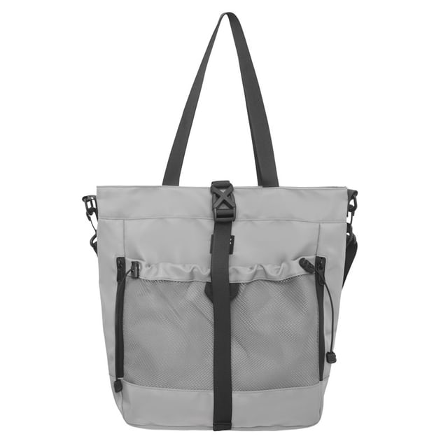 Panel Crossbody Nylon Mesh Bag Buckled