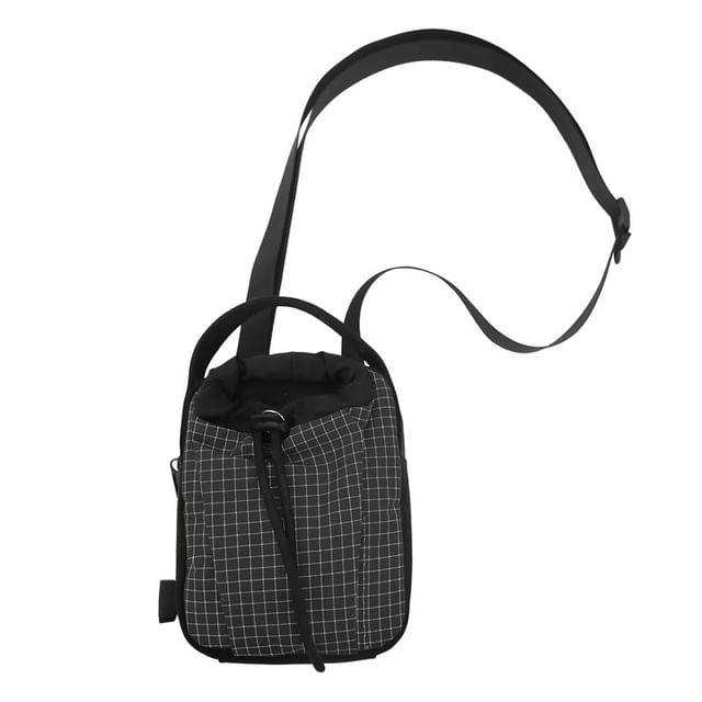 Crossbody Bag Phone Nylon Drawstring Mobile Plaid