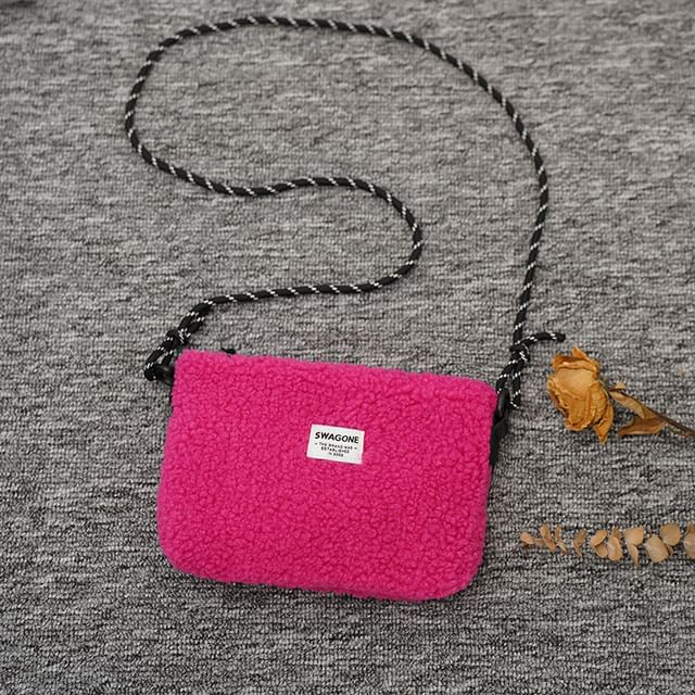 Fleece Applique Bag Crossbody