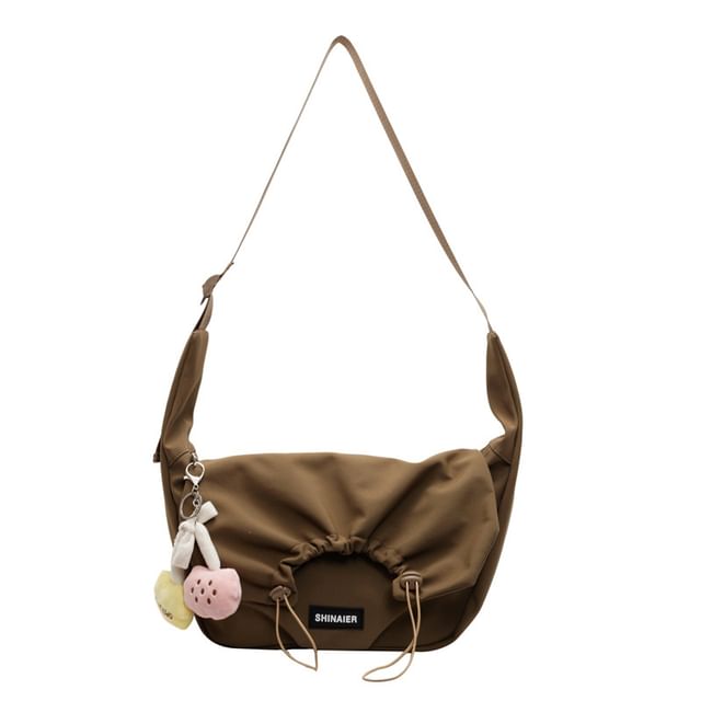 Drawstring Bag Plain Crossbody Flap