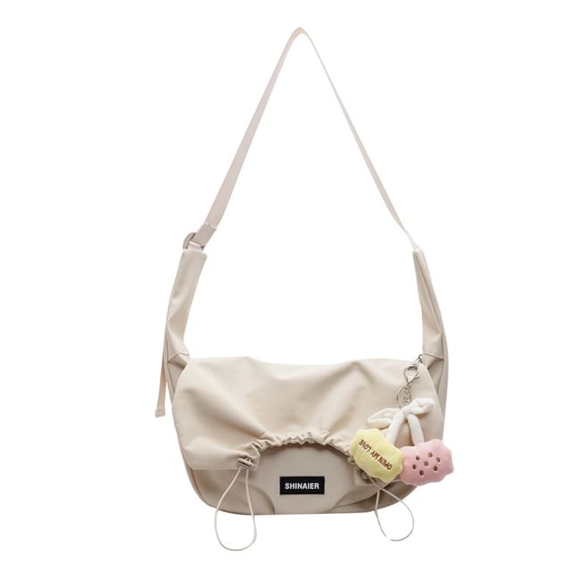 Drawstring Bag Plain Crossbody Flap