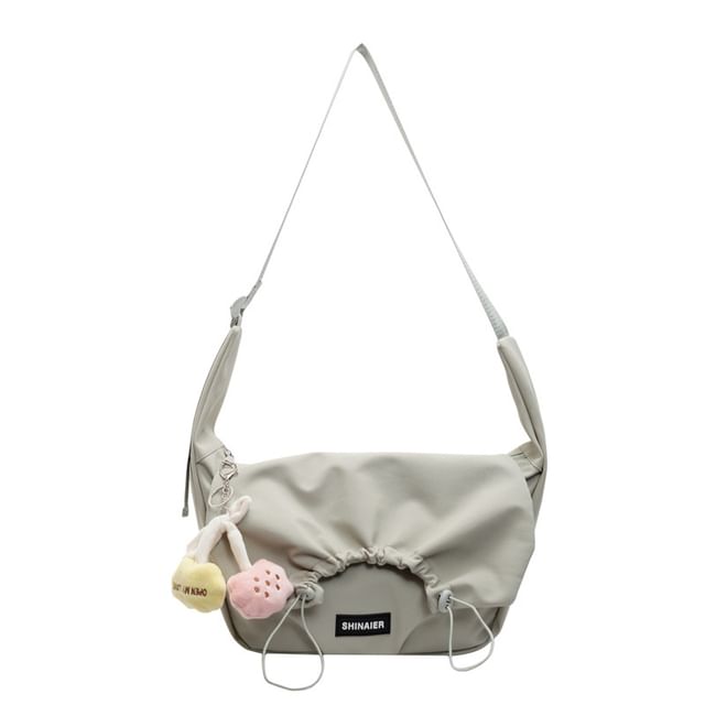 Drawstring Bag Plain Crossbody Flap