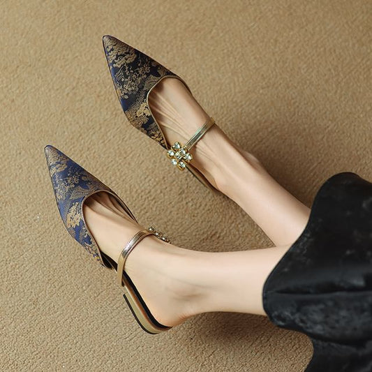 Pointed Heel Low Mules