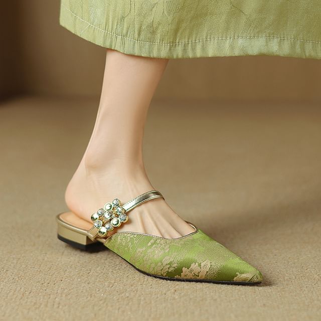 Pointed Heel Low Mules