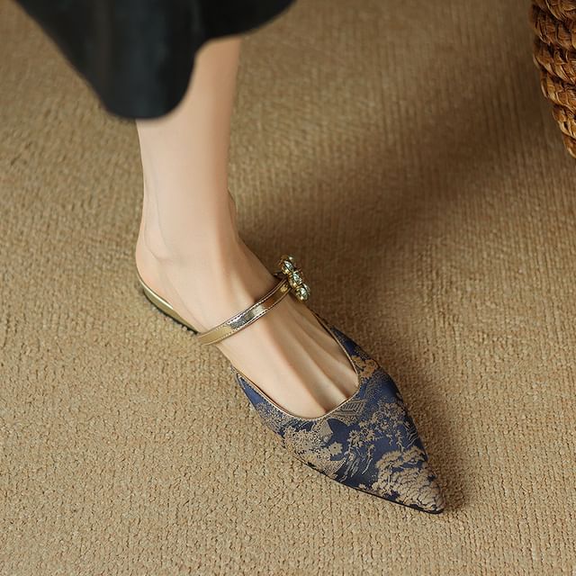 Pointed Heel Low Mules