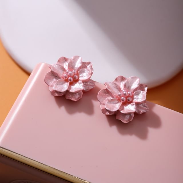 Stud Faux Flower Earring Pearl