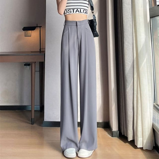 High Pants Designs) Wide Leg Suit (Various Plain Rise