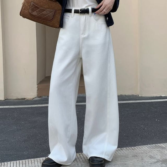 Jeans Leg Washed Low Waist Wide