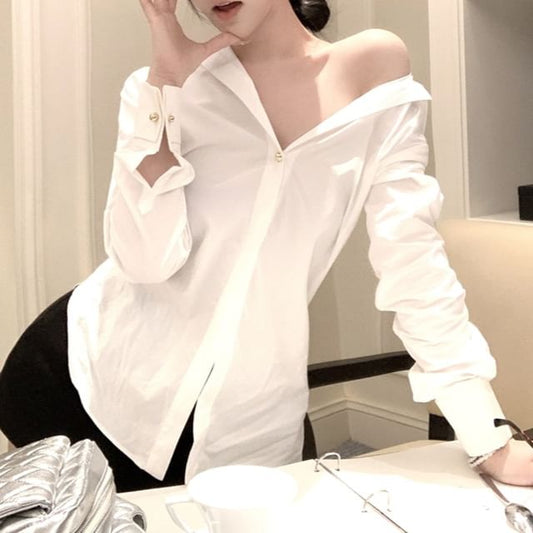Plain Shirt Long-Sleeve