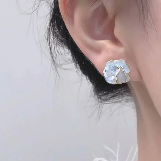 / Flower Stud Earring Clip-On