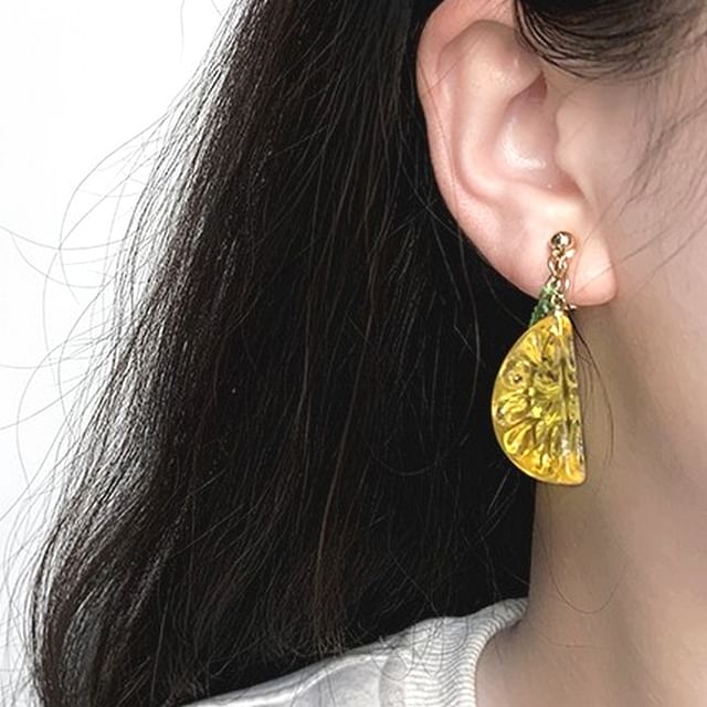 / Earring Lemon Clip-On Drop