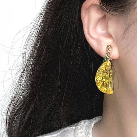 / Earring Lemon Clip-On Drop