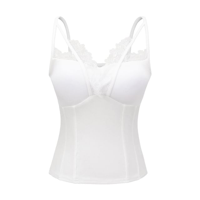 Lace-Trimmed Camisole Top - LaceLux