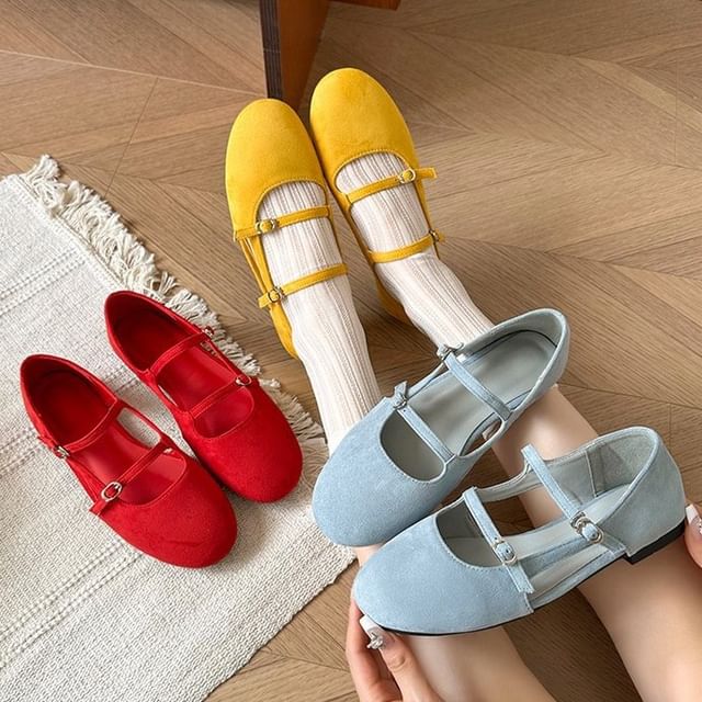 Cutout Suede Faux Shoes Jane Mary Plain