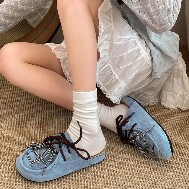 Mules Denim Lace-Up