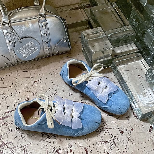 Leather Sneakers Faux Plain Lace-Up