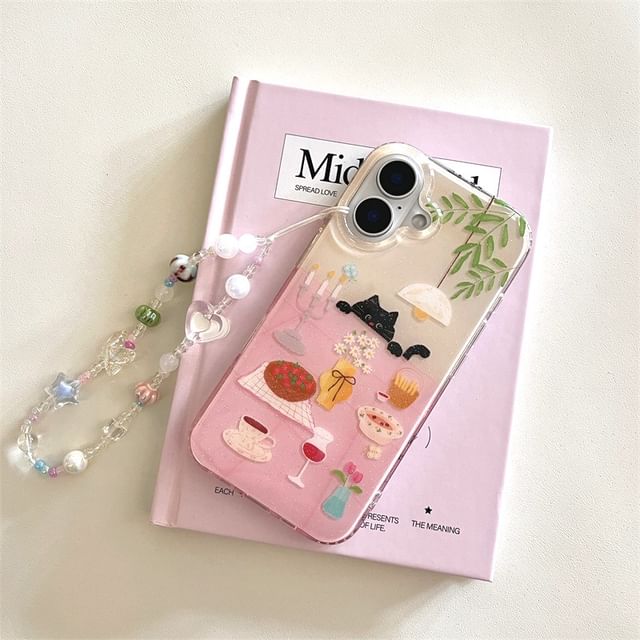 / Meal Strap Cat Table Phone Set Case