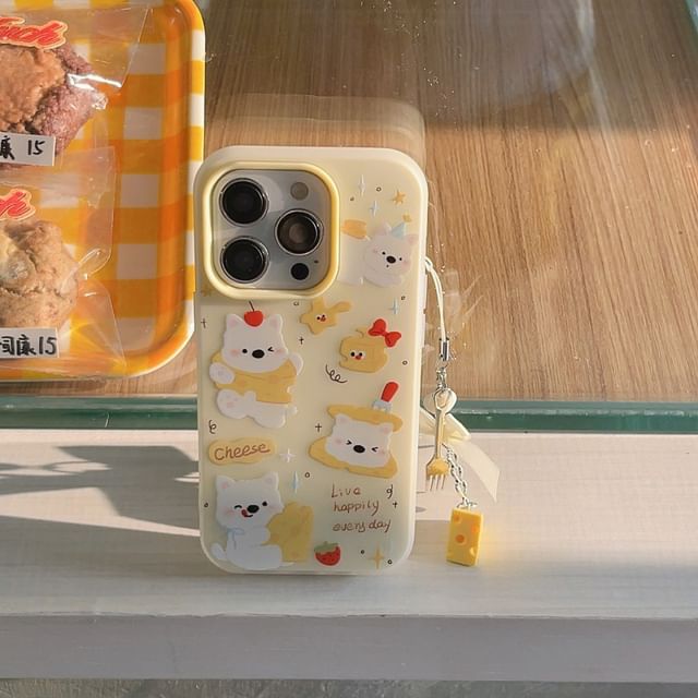 / Dog Case Set Phone Charm Cheese