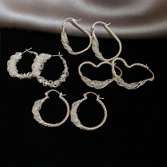 (Various Alloy Twisted Hoop Earring Designs)