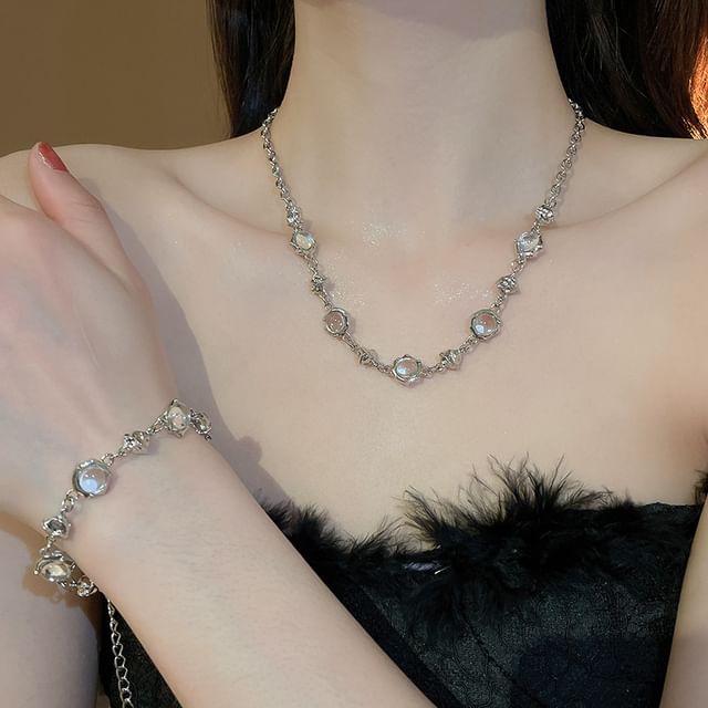 Bracelet Glass Alloy Choker Bead / Station