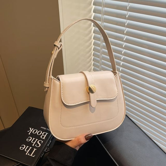 Bag Faux Crossbody Leather Flap Plain