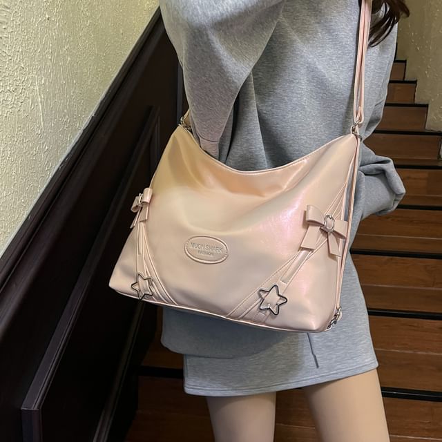 Bag Leather Star Faux Bow Crossbody Buckled