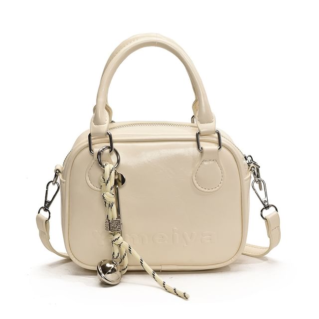 Bag Crossbody Handle Top Faux Leather Lettering